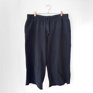 Girlfriend Collective Black Cropped Cotton Wide Leg Sweatpants XXL